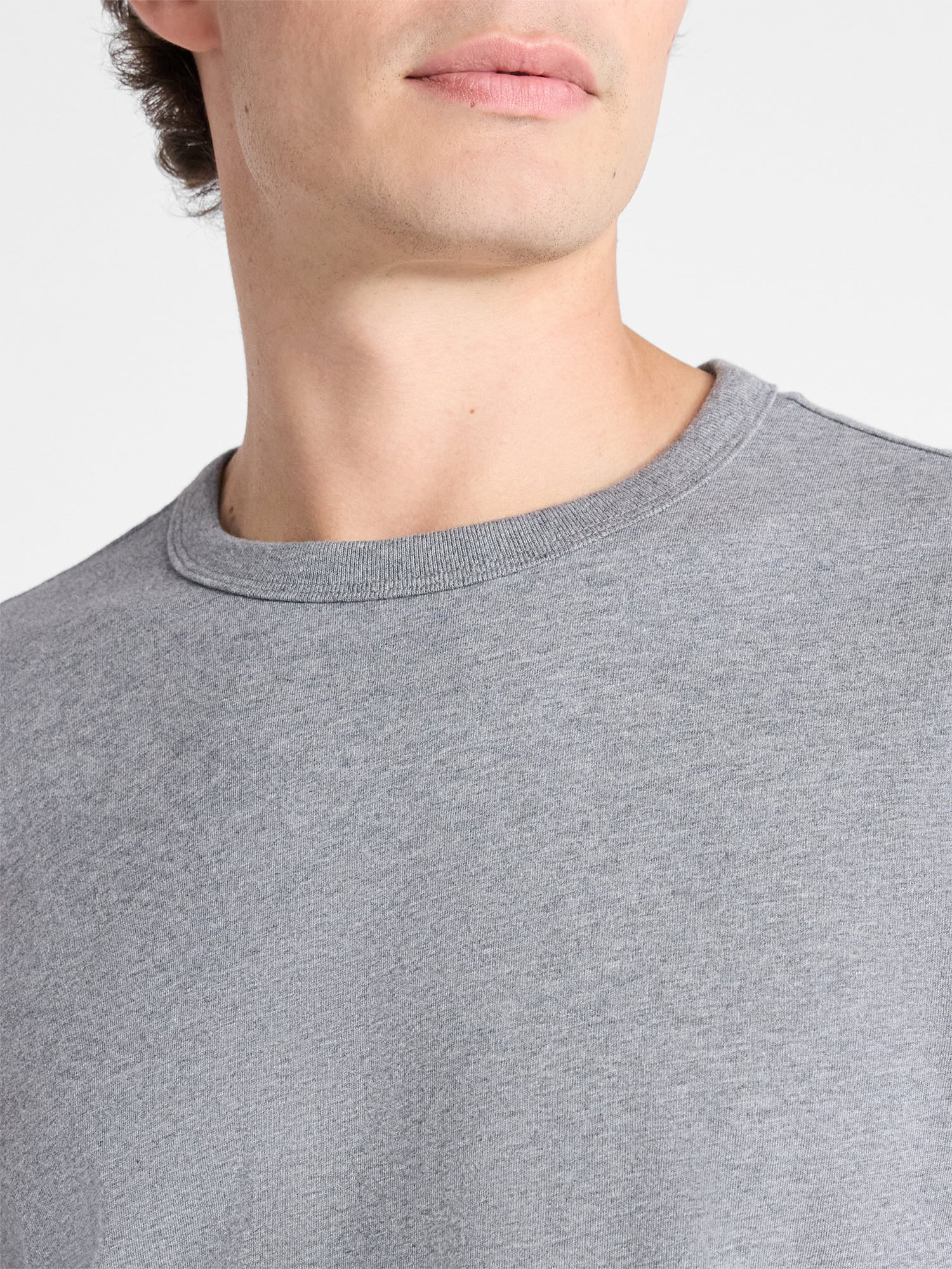 Free Assembly Men's Everyday Cotton Tee with Long Sleeves, Sizes XS-3XL
