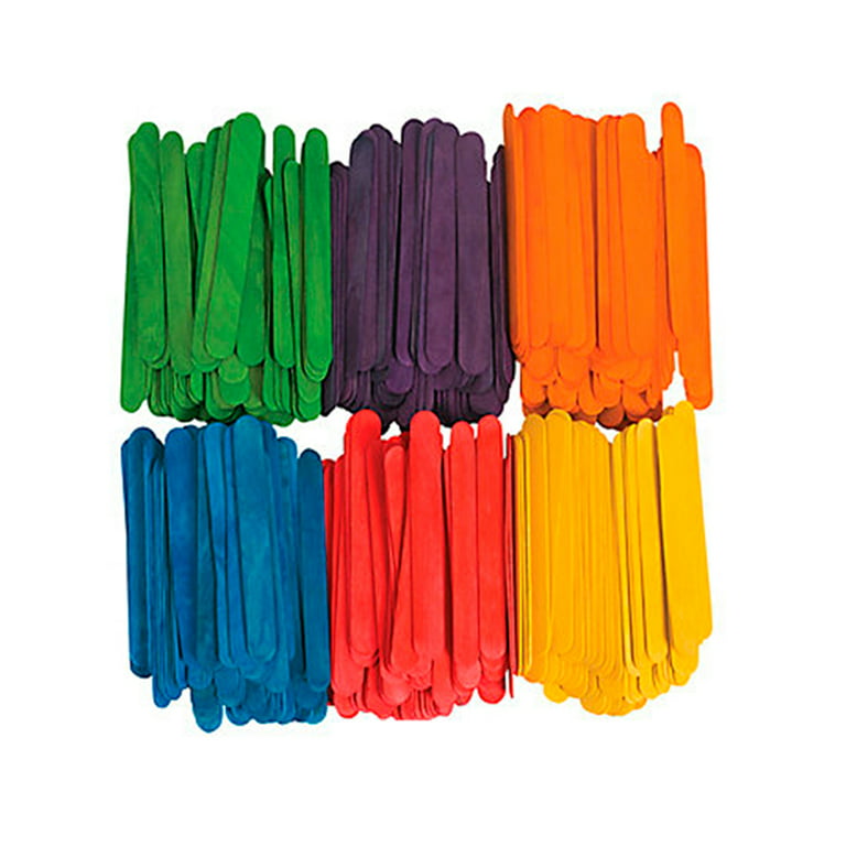 Woodpeckers Colored Popsicle Sticks for Crafts, Large Colored Craft Sticks, Pack of 1000, Each Stick 6 Long x 3/4 Wide