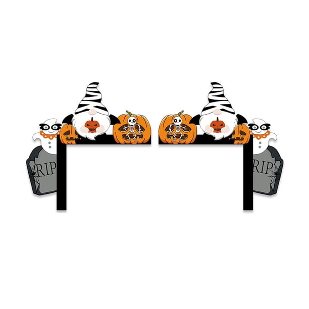 RKSTN halloween decroations New Halloween Door Frame Decoration, Doors And Card Of Ghost Festival Pumpkin Skull Door Corner Hanging Decorations