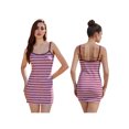 thumbnail image 2 of LMLYSoH Stripe Knit Dress for Women Spaghetti Strap Mini Dresses Sleeveless Bodycon Dress for Beach Vacation, 2 of 9
