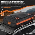 thumbnail image 5 of Mockins 20 Cu Ft. Orange Waterproof Roof Top Cargo Bag  (53"x40"x17") with Roof Pad, Straps, Hooks, Lock & Carry Bag, 5 of 9