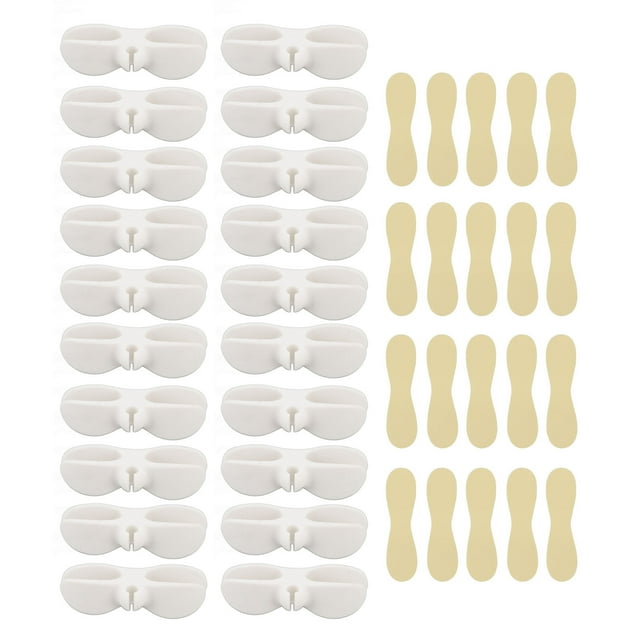 20 juegos de soportes para cables, Clip para cable de alimentación, organizador de Línea alámbrica de silicona para el hogar, cocina, blanco