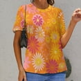thumbnail image 6 of Nostalgic Vintage Floral Women's T-Shirt Short Sleeve T Shirts Tops Tee Ladies Loose T, 6 of 6
