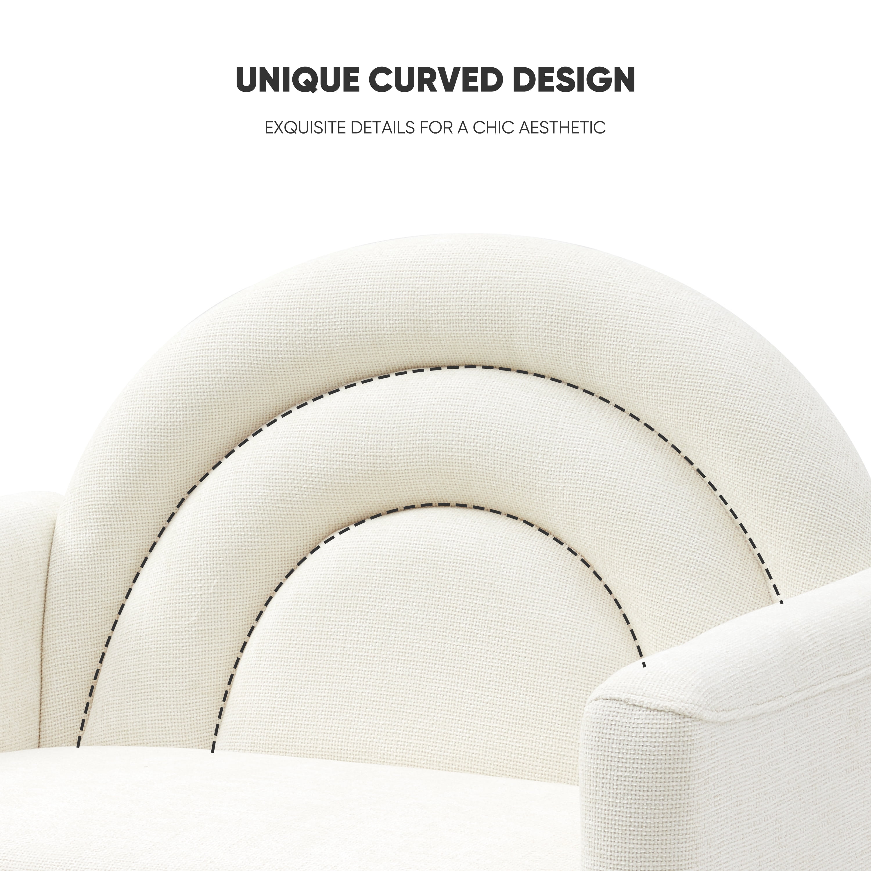 Upholstered  Armchair Ergonomically designed Modern Accent Fabric Chair Single Sofa Comfy Upholstered Arm Chair Living Room Furniture Mustard Cream