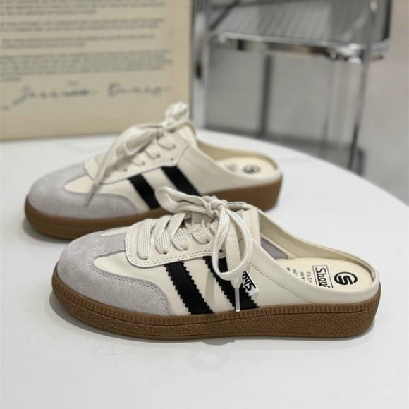 Women Mules Shoes Sports Round Toe Flat Female Footwear Casual Sneakers Clogs Platform Summer Slip On Creeper Baotou slippers tzw
