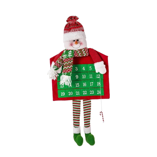 Calendario de Adviento 2023 Accesorios de calendario colgante de Navidad, reutilizable hasta Navidad para fiesta, vacaciones de Muñeco de nieve