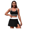 thumbnail image 3 of BOBOGOJP Womens Two Piece Tankini Bathing Suits with Skirt Tummy Control Swimsuits Modest Swimwear 2026 Black for Size S, 3 of 9