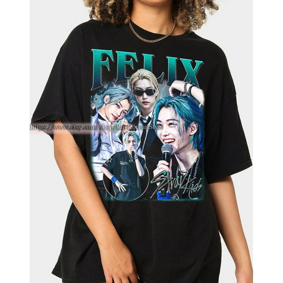 Limited Felix Stray Kids KPop Tshirt Vintage Unisex Shirt