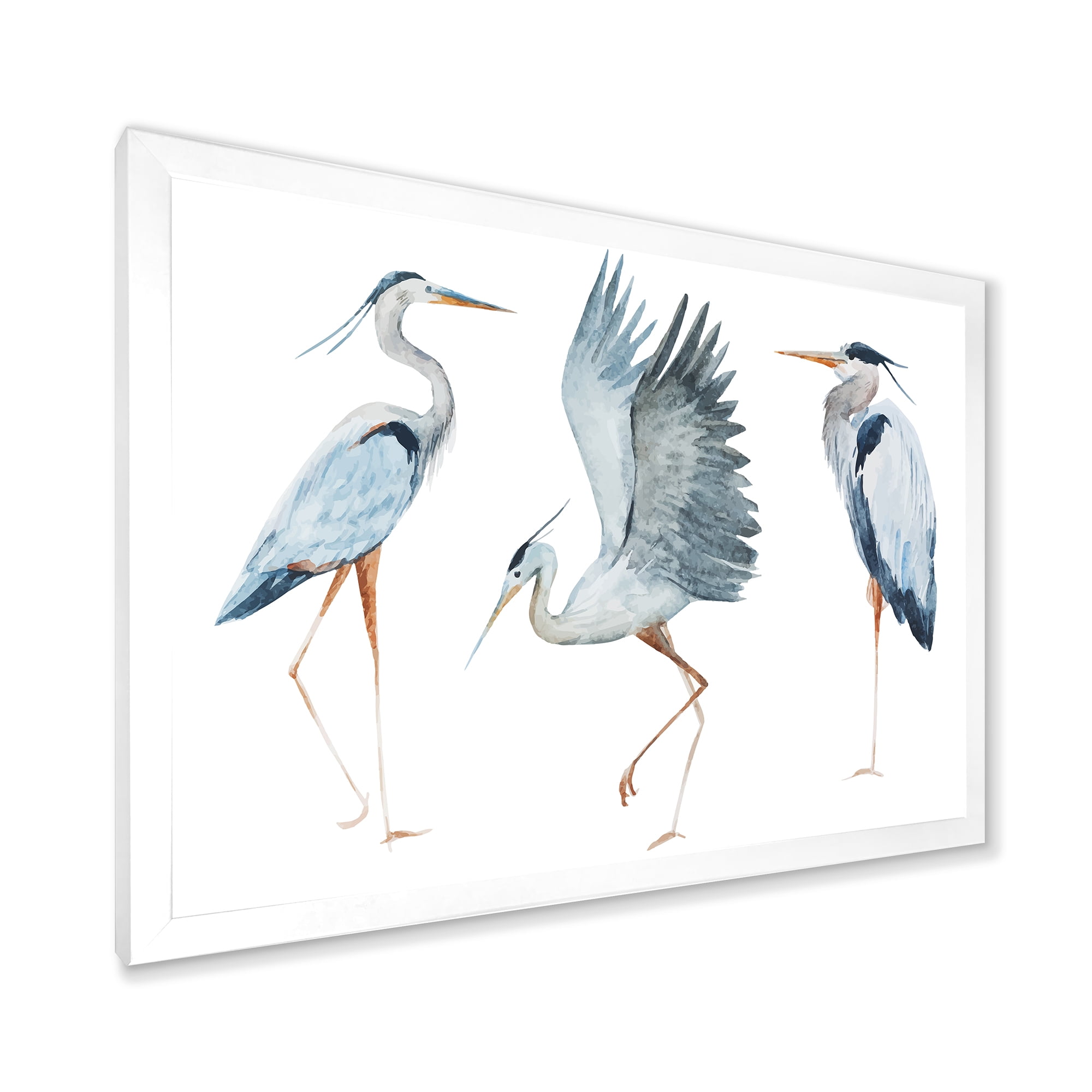 Designart 'Portrait Of Heron Birds II' Traditional Framed Art Print