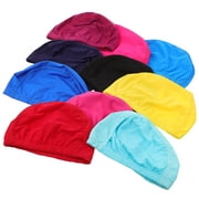 Solid Color Swimming Cap 40 Pcs Breathable Hat Adult Cloth Caps Nylon Men and Women Child