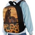 thumbnail image 3 of Uorisanigo Sunflower Horse 17 inch School Backpack Bag for Boys Girls Multifunctional Preschool Travel Bag Kindergarten Schoolbag Nursery Bags with Adjustable Padded Straps, 3 of 6