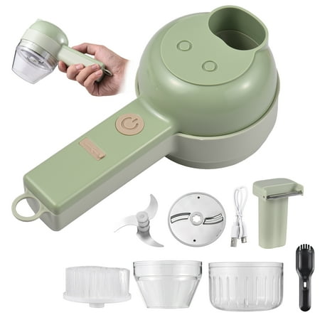 

Vegetable Chopper 4 in 1 Handheld Electric Food Chopper Set Wireless Vegetable Cutter Set with USB Powered for Garlic Chili Onion Celery Ginger Meat