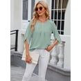 thumbnail image 5 of Anbech Women's Bell Sleeve Tops Chiffon Casual Blouse Tunic Shirts Trendy Design 2025 Summer Tshirt, 5 of 7