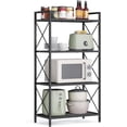 thumbnail image 1 of - Metal Storage Rack Shelving Unit with X Side Frames Dense Mesh . es for Entryway Kitchen Living Room Bathroom Industrial Style Ink UBSCB, 1 of 8