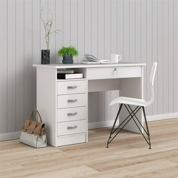 Walden desk with 5 drawers in white outlet