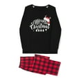 thumbnail image 5 of Family Matching Christmas Pajamas, Romper/Letter Print Long Sleeve Tops and Plaid Pants Sleepwear Set, 5 of 8