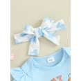 thumbnail image 5 of Jxzom Easter Outfit Baby Girl Short Sleeve 0 3 6 12 18 Months Bunny Carrot Romper Rabbit PP Shorts 3Pcs Summer Clothes Set, 5 of 8