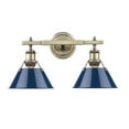 thumbnail image 3 of Yep by Golden Lighting Orwell 2-light Vanity in Aged Brass and Navy Blue shade, 3 of 3