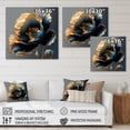 thumbnail image 4 of Designart Deep Blue And Gold Single Flower IV Canvas Wall Art, 4 of 5