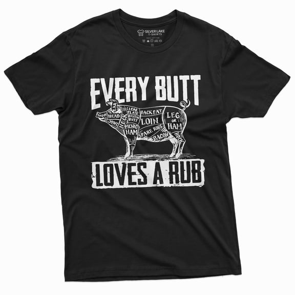 Men'S Bbq Pork Butt Rub Funny Tee Shirt 4Th Of July Summer Partying Cook T-Shirt