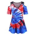 thumbnail image 1 of Panel de encaje Tie Dye Shoulder abierto más tamaño superior Rosegal  Camisetas tallas grandes, 1 of 5