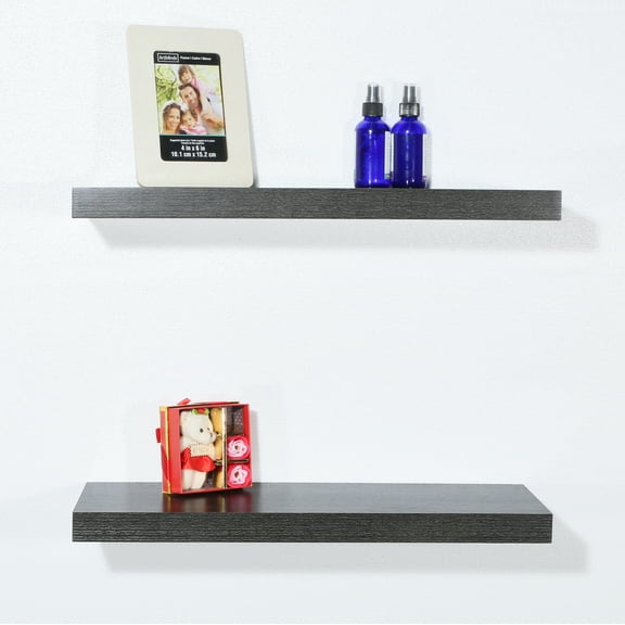 Set of 2 Modern and Contemporary Black oak Floating Shelf - 23.62* 9.25 * 1.5inches