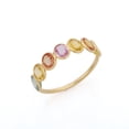 thumbnail image 3 of VR Jewels 18K Solid Yellow Gold Multi Sapphire Half Eternity Band- Handmade Minimalist Colorful Gemstone Ring For Her, 3 of 6