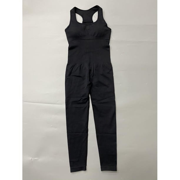 Pantalones de una pieza Traje de yoga de una pieza para mujer Ropa deportiva sin mangas Ropa para correr Ropa ajustada elástica para yoga