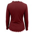 thumbnail image 7 of ZHOGXU Womens Knit Cardigan Sheer Lace Hem V Neck Button Front Slim Fit Sweater Jacket Fashion,Comfy Activewear,Red,L, 7 of 7
