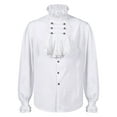 thumbnail image 1 of Chemise de Gentleman Médiévale pour Hommes, Style Mode, Manches Longues, Col à Volants, 1 of 6