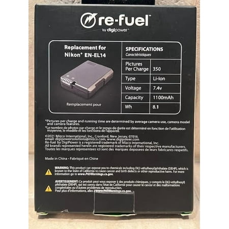 Digipower - Digital camera replacement battery for Nikon EN-EL12 battery pack