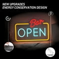 thumbnail image 4 of Y YUNHSOM "Bar OPEN" Neon Sign 13 x 8.6 Inch - Ice Blue & Red LED Neon Light, Adjustable Brightness, USB Powered, Window Door Decor for Bar Pub Cafe, 4 of 7