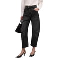thumbnail image 2 of High Waisted Wide Leg Vintage Denim Pants Women Baggy Barrel Horseshoe Jeans, 2 of 7