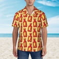 thumbnail image 2 of Pofeuu Hot Chili Print Hawaiian Shirt for Men Sleeves Casual Button Down Summer Beach Dress Shirts T-Shirts,XX-Large, 2 of 7