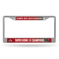 thumbnail image 2 of Tampa Bay Buccaneers Super Bowl LV Champs Chrome License Plate Frame, 2 of 10