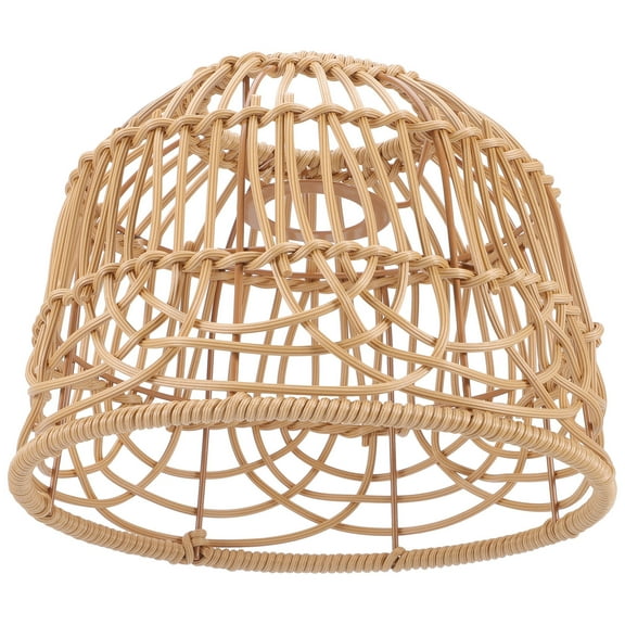 Hemobllo Rustic Style Khaki Lamp Cover Woven Lampshade for Hanging Lamps with Soft Light Effect