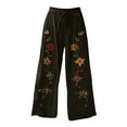 thumbnail image 4 of yunLCZ Women's Wide Leg Pants Holiday Style Retro Linen Floral Ethnic Print Casual Pants For Women – Comfortable Relaxed Fit Perfect For Summer Beach And Vacation Wear Business Work Casual Pants, 4 of 4