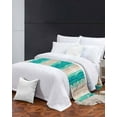 thumbnail image 2 of Bed Runner Scarf Twin Size, Summer Turquoise Beach Stain Bed Runners & Scarves for Foot of Beds, Sand Coastal Waves Gradient Decorative Bedding Runner Scarf for Hotel Home Bedroom, 2 of 6