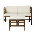 thumbnail image 3 of Walker Edison Modular Outdoor Acacia L/R Chairs + Ottoman - Dark Brown, 3 of 13