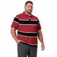 thumbnail image 7 of GrmtClth Men's Big & Tall Minimalist Simple Multi-Tone Stripe Tee Short Sleeve Collared Ultra Lightweight Golf Daily Apparel Red 3XL, 7 of 7