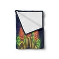 thumbnail image 2 of Girl Slogan Soft Flannel Fleece Throw Blanket, Future is Female Text with a Bunch of Roses on a Brick Wall Neon Power, Cozy Plush for Indoor and Outdoor Use, 50" x 70", Multicolor, by Ambesonne, 2 of 5