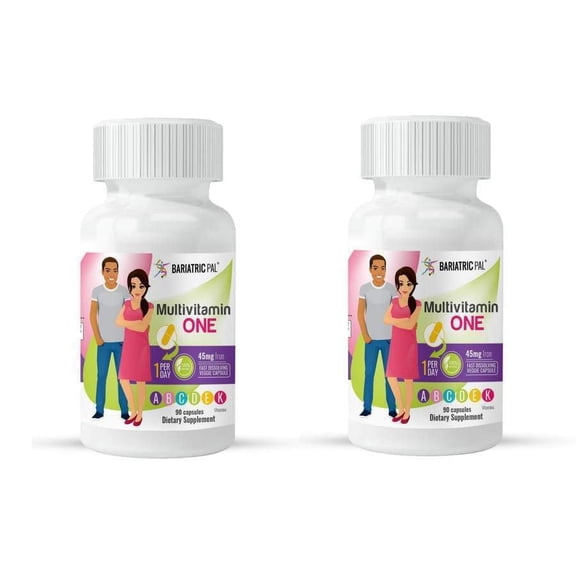 BariatricPal Multivitamin ONE "1 per Day!" Bariatric Multivitamin Capsule with 45mg Iron Size: 1-Month Supply