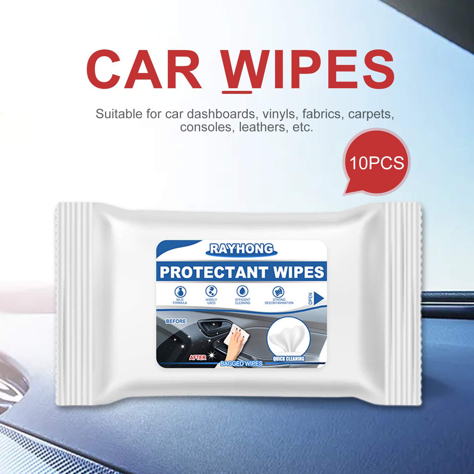 PROKTH Wet Wipes for Car Interior Glass and Leather Interior
