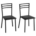 thumbnail image 5 of VECELO Set of 2 Dining Chairs, Modern Cushioned Dining Side Chairs Armless with High Metal Slat Back Chair, Black, 5 of 8