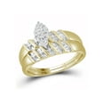 thumbnail image 2 of 10kt Yellow Gold His Hers Round Diamond Cluster Matching Wedding Set 1/10 Cttw, 2 of 5