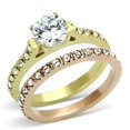 thumbnail image 1 of Bague en Acier Inoxydable IP Gold & IP Rose avec Grade AAA CZ en Transparent - Taille 10, 1 of 1