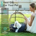 thumbnail image 3 of SWITTE Wicker Pet Bed Hammock Hanging Swing Cat Bed Dog & Cats Indoors & Outdoors,Dark Grey, 3 of 7