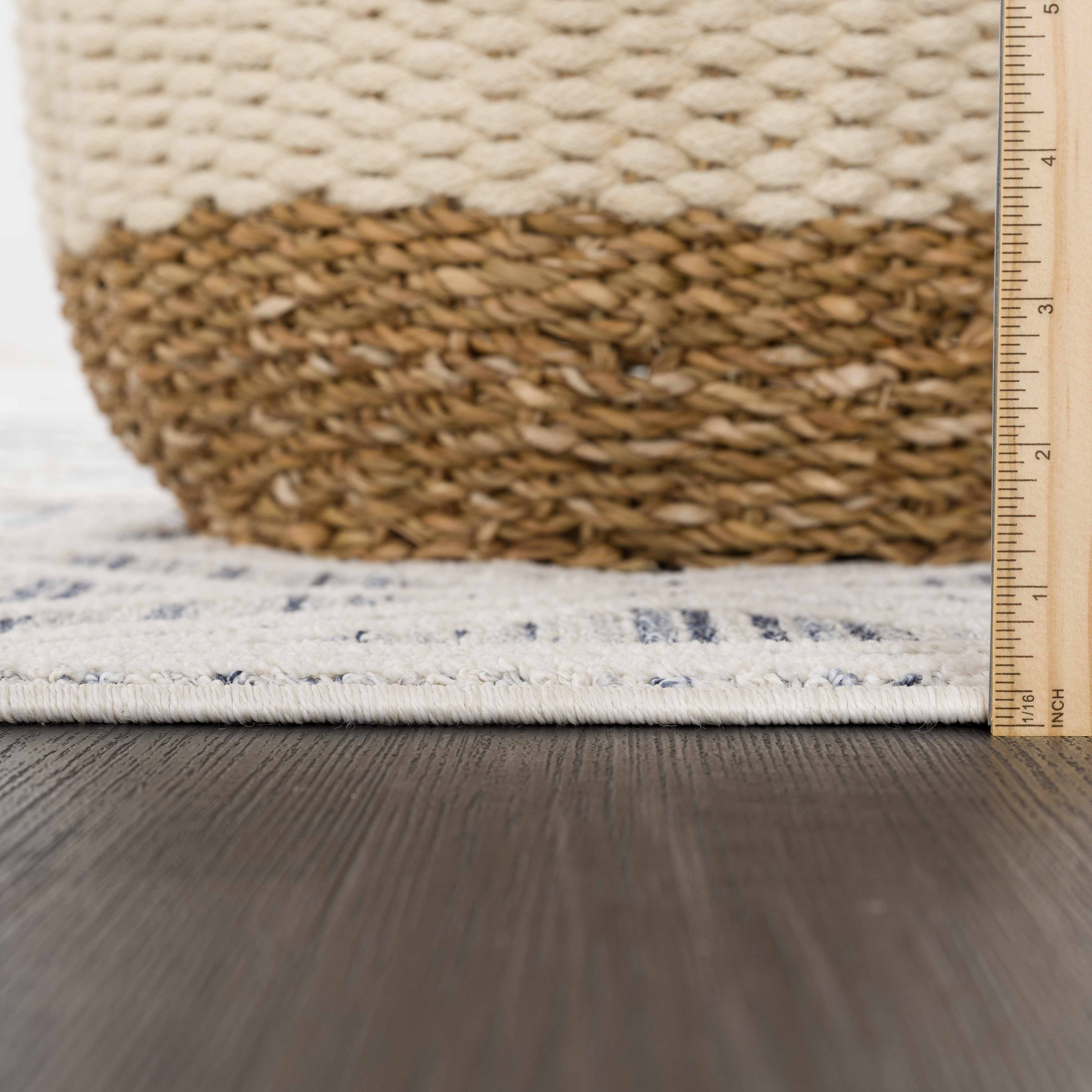 BoutiqueRugs Magnolia Contemporary, Transitional Area Rug - Light Blue, Navy, Medium Gray - 8'10" x 12'