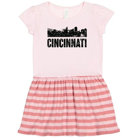 

Inktastic Cincinnati Skyline Grunge Gift Toddler Girl Dress
