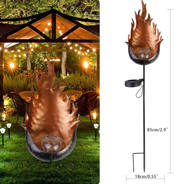 Luces jardín energía solar en apariencia de fuego, accesorios de ahorro de energía, luz de , lámpara de césped, adorno para